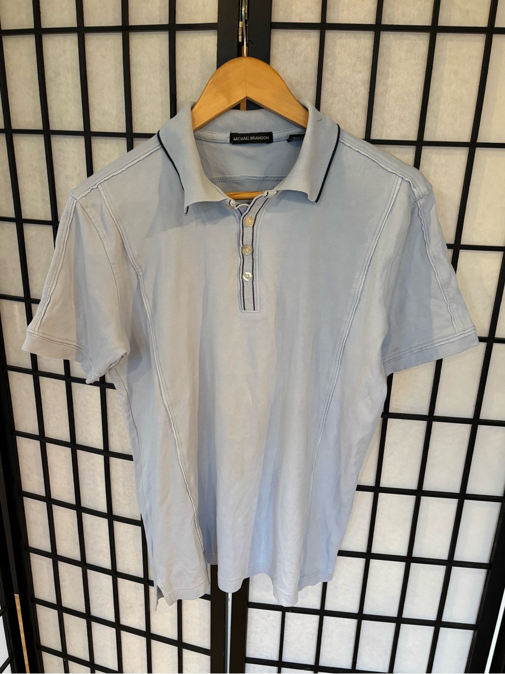 Michael Brandon Pale Blue Short Sleeve Polo